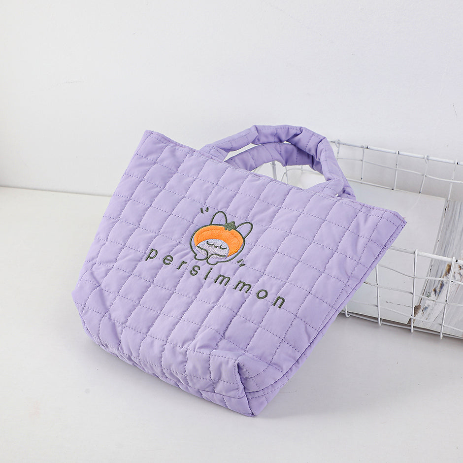 Borsa per il pranzo con stampa di coniglio viola di Wind Coat