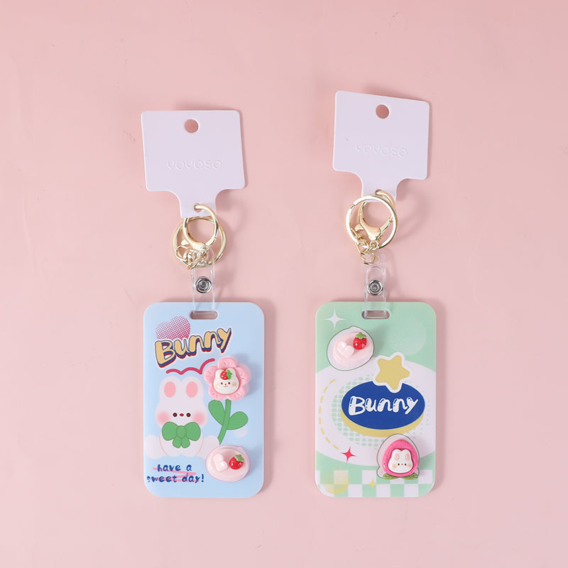 Cartone animato frutta coniglio portachiavi portacarte