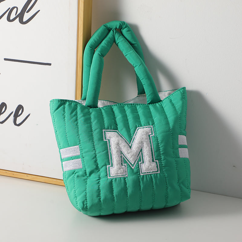 Borsa a tracolla con lettera inglese semplice - verde