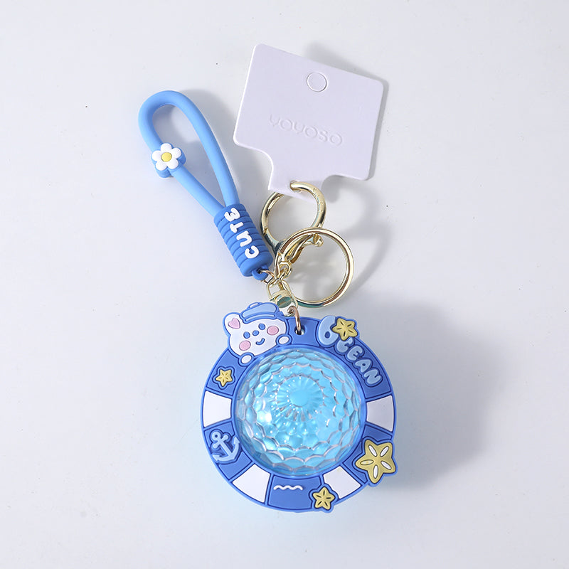 Portachiavi a luce d'ambiente con coniglio in corda-viaggio