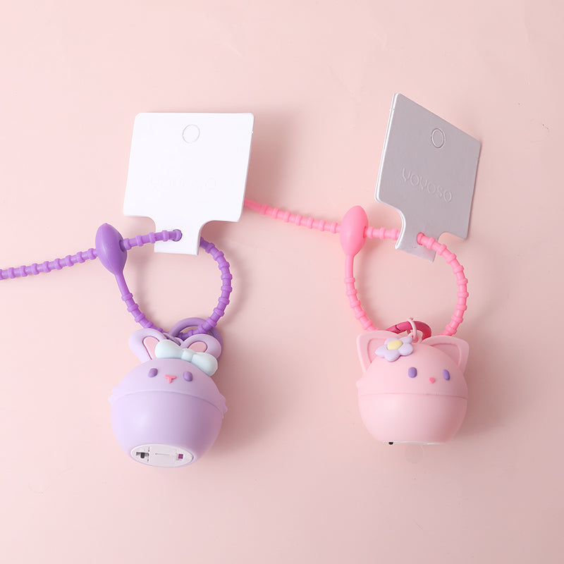 Volpe dalle grandi orecchie e coniglio sognante, portachiavi luminoso con luce notturna