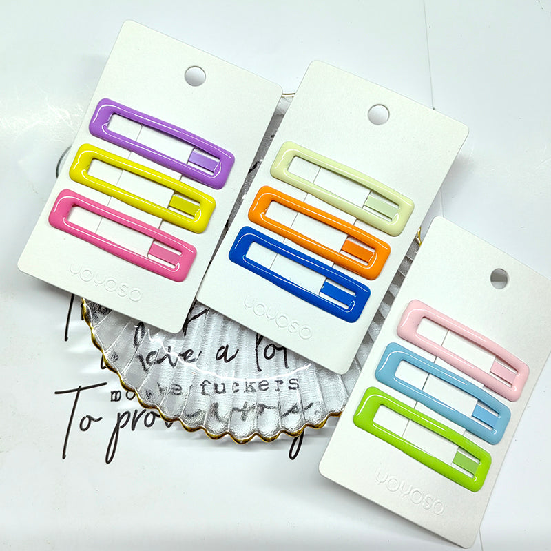 Clip BB quadrata a colori a molla 3 pz