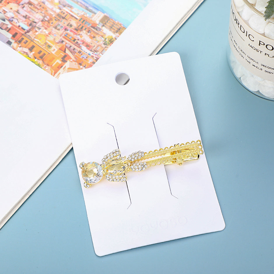 Forcina per capelli a forma di orso di cristallo bianco