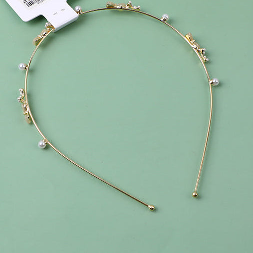 Cerchietti per capelli in lega di perle di strass moda-14