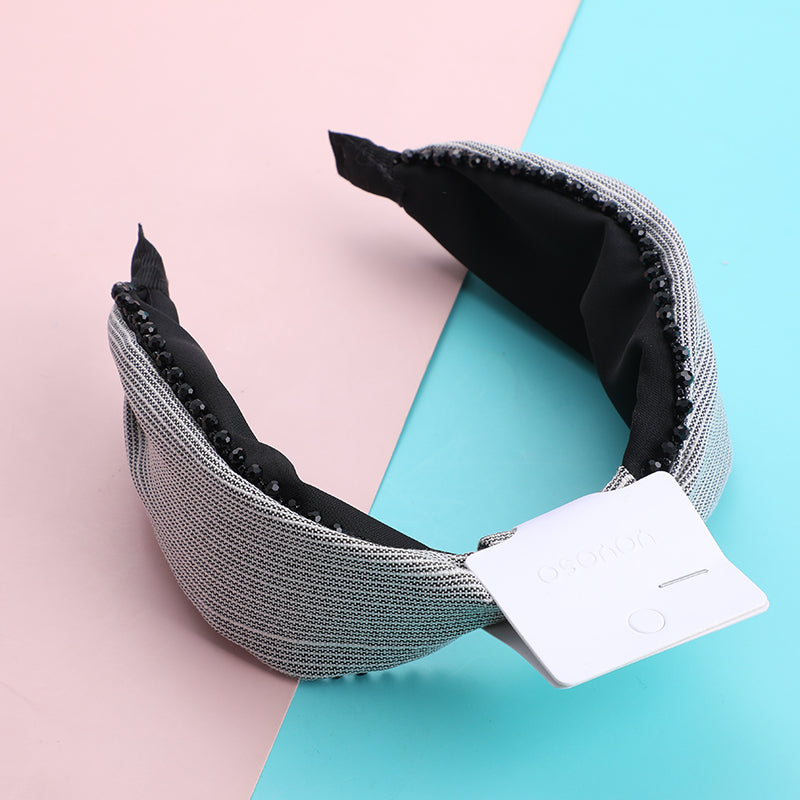 Cerchietti per capelli semplice in tessuto a scacchi-3