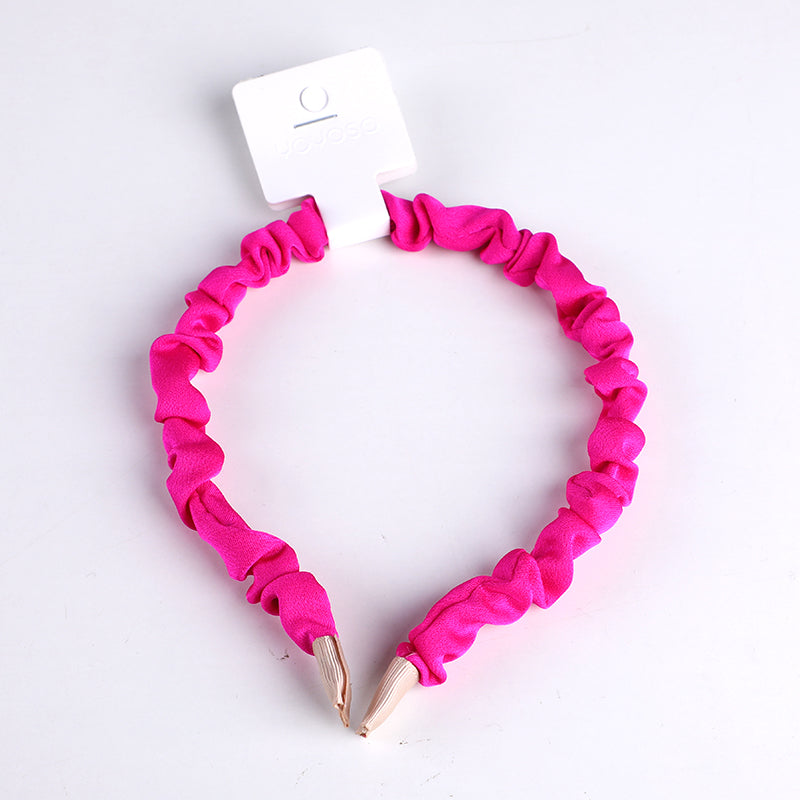 Cerchietti per capelli con pieghe in serie rosso rosato