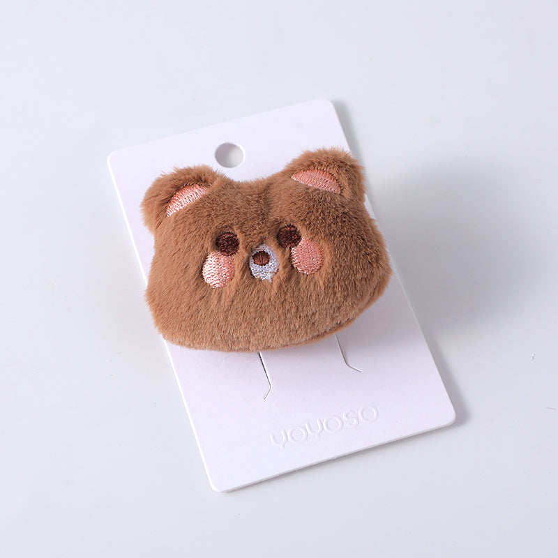 Fermaglio per capelli in tessuto con orsetto-2