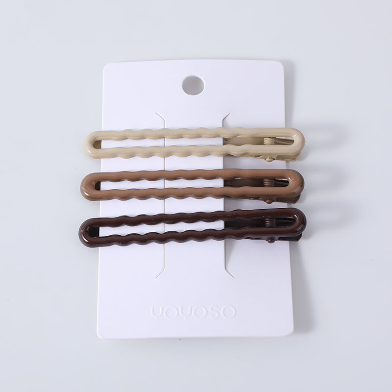 Caffè colore lucido ondulato duckbill clip-3pz
