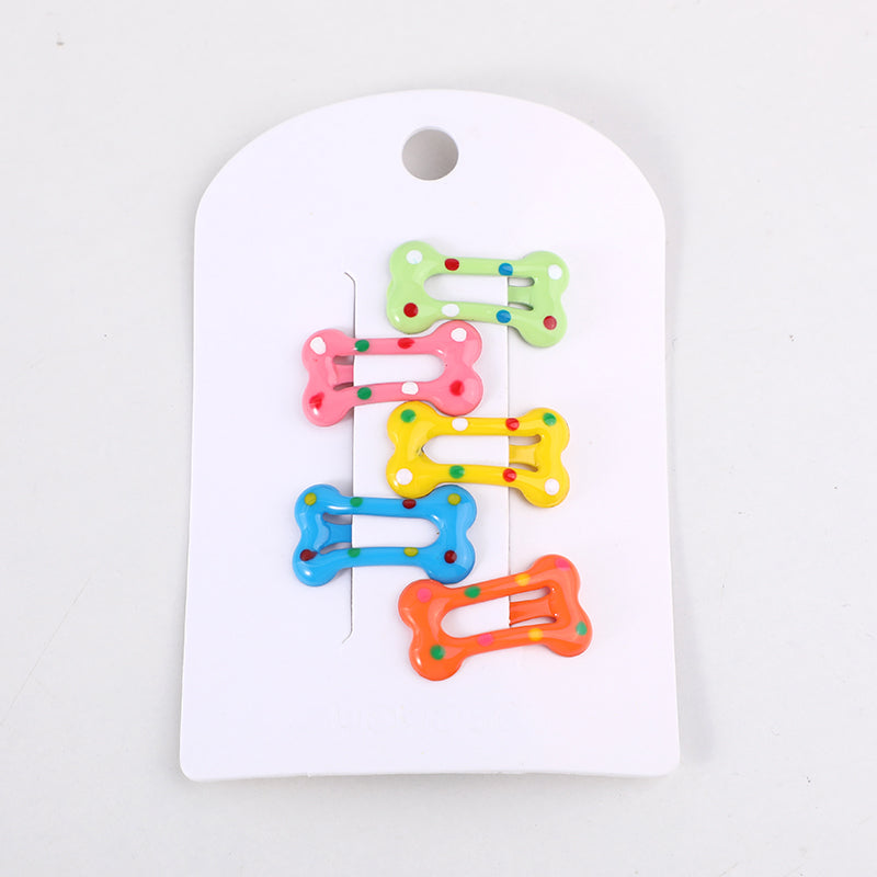 Clip BB a forma di osso con simpatici puntini per bambini -5pz
