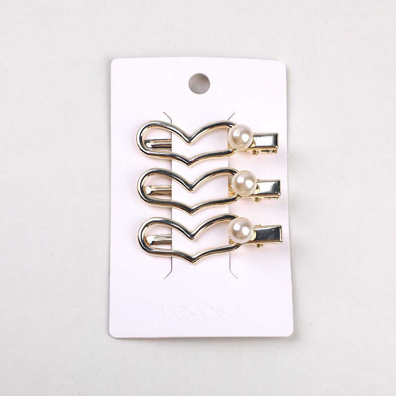 Fermaglio per capelli in lega con cuore di perle