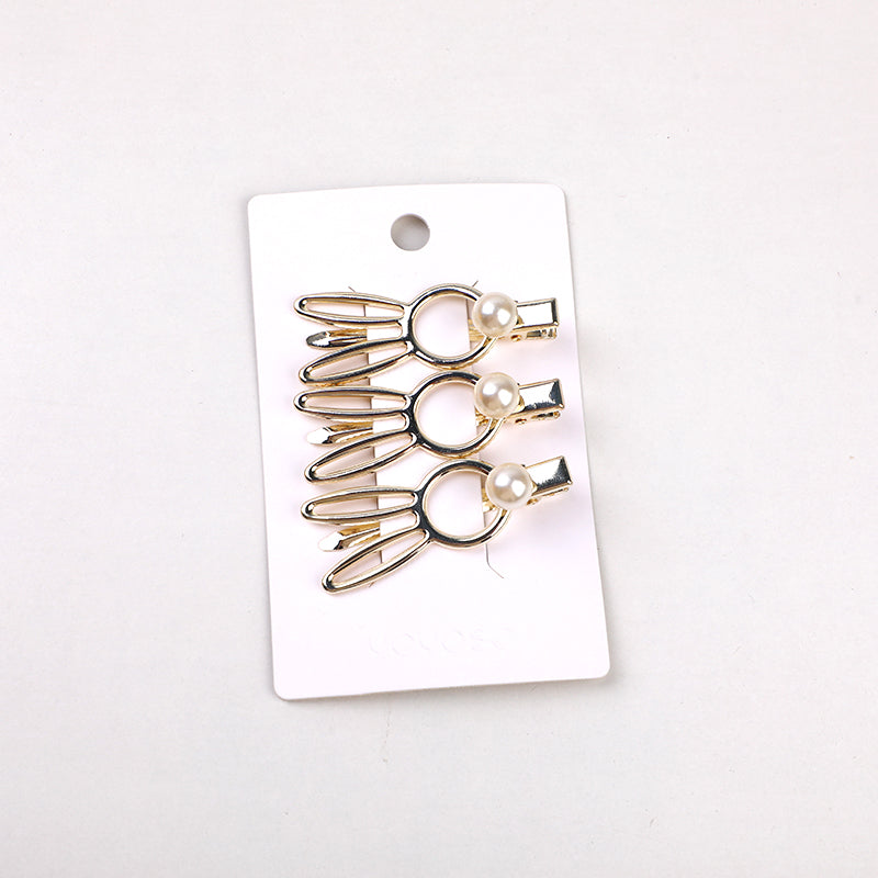 Fermaglio per Capelli in Lega a Forma di Coniglio con Perle