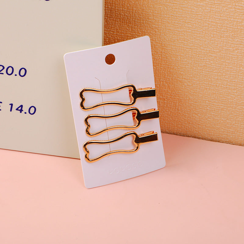 Fermaglio per capelli con fiocco dorato in stile coreano - 3 pezzi