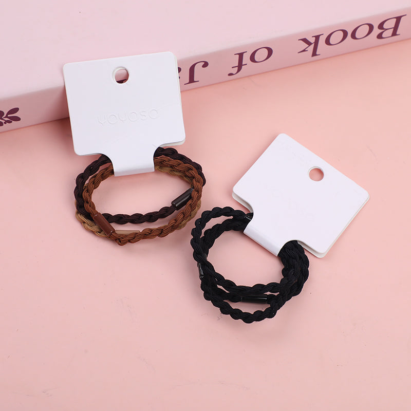 Cinturino in pelle intrecciata marrone latte - 3 pezzi