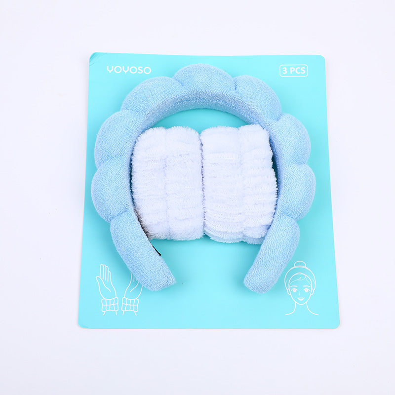 Set combinato Cerchietti per capelli e fascia da polso a forma di nuvola - rosa