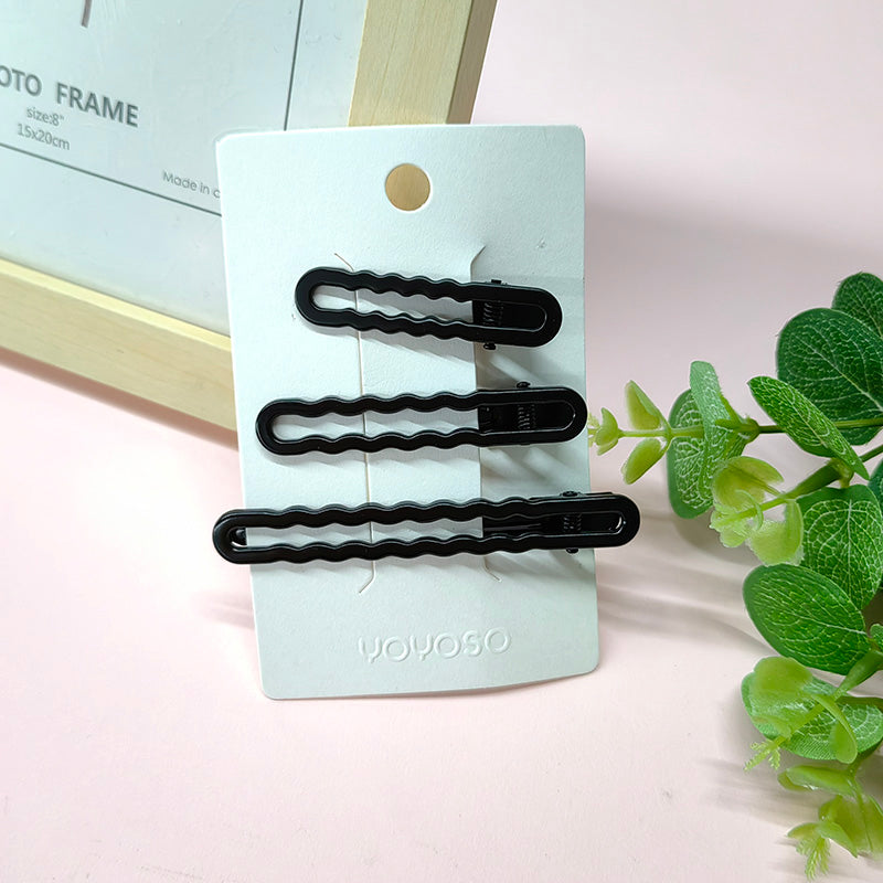 Fermaglio nero per capelli ondulati 3 pz