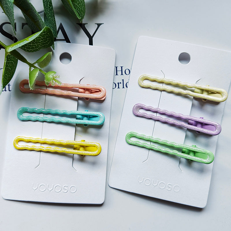 Clip a becco d'anatra ondulata glitterata da 6 cm