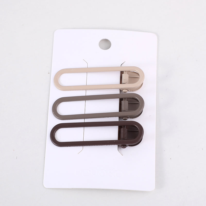 Clip a becco d'anatra ovale color caffè 3 pz