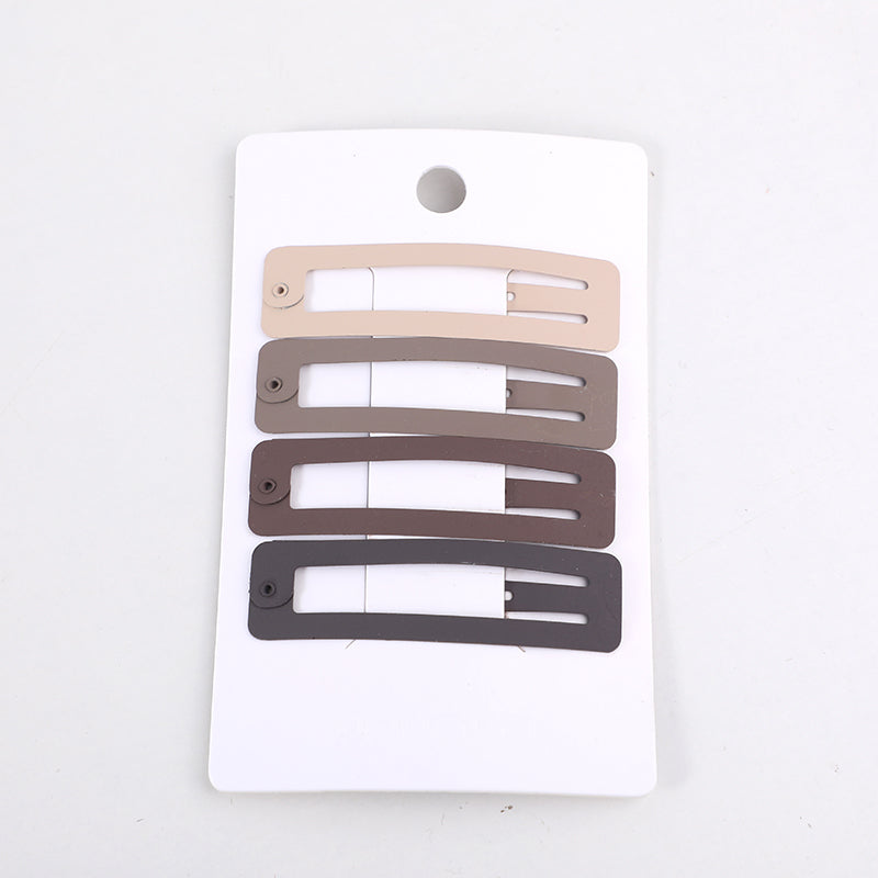 Set di 4 Fermagli BB Quadrati Color Caffè