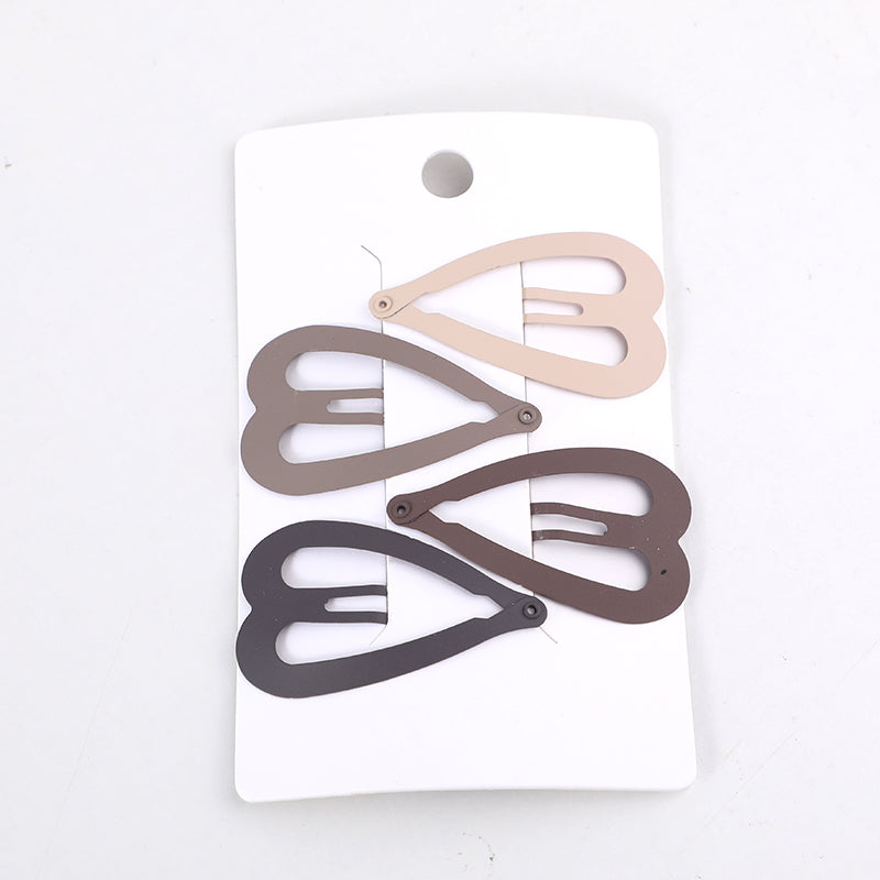 Clip BB a cuore di pesca color caffè 4pz