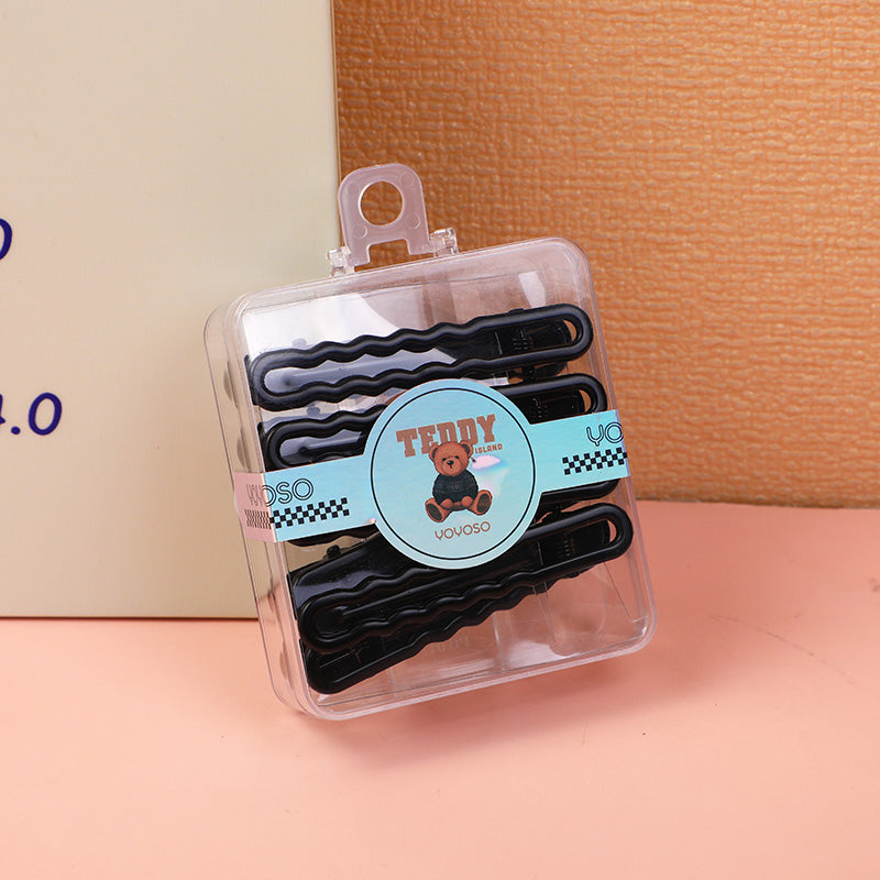 Fermaglio per capelli ondulato in scatola coordinata TEDDY ISLAND Series-8 pezzi