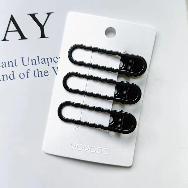 Fermaglio a Becco d'Anatra Ondulato Nero