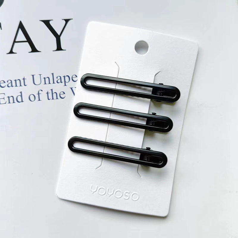 Fermaglio a Becco d'Anatra Ovale Sottile Nero