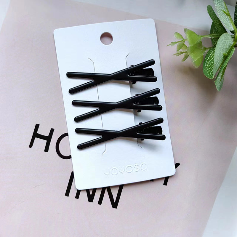 Fermaglio a Becco d'Anatra Nero Incrociato