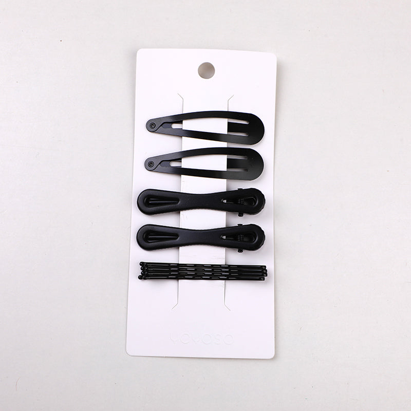 Set combinato fermagli per capelli neri da 8 pezzi-005
