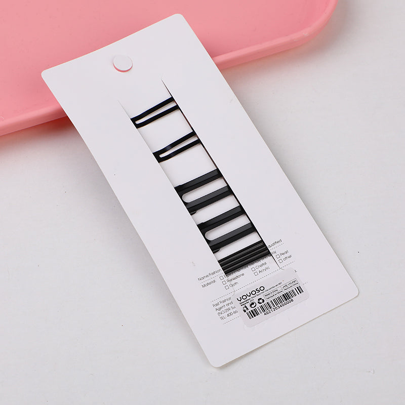 Set combinato fermagli per capelli neri da 8 pezzi-007