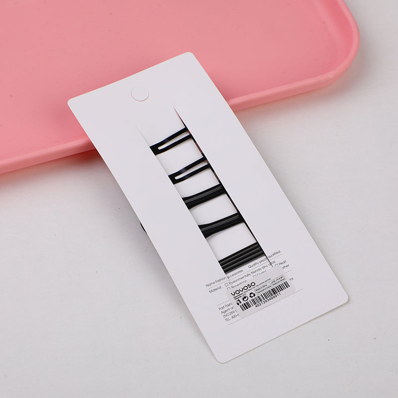 Set combinato fermagli per capelli neri da 8 pezzi-010