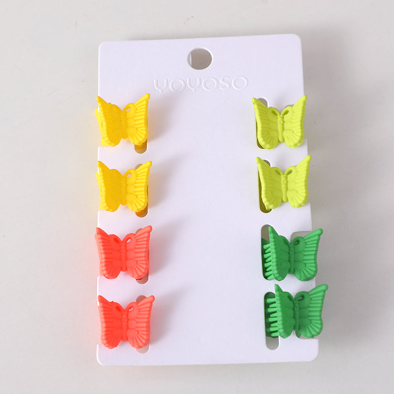 Set di 8 Clip a Artiglio per Capelli, a Forma di Farfalla Colorata