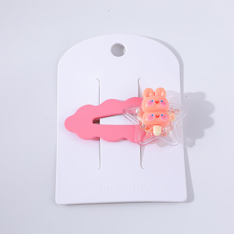 Pin per capelli in acrilico per bambini colorati e adorabili-12