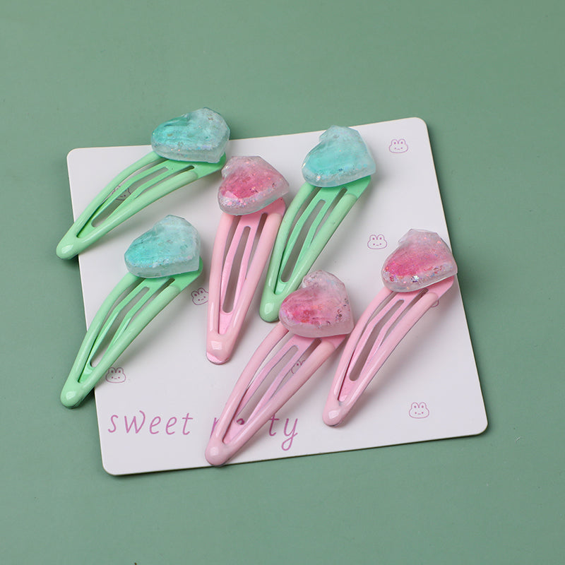 Gradiente colore amore bambini capelli clip-6pcs