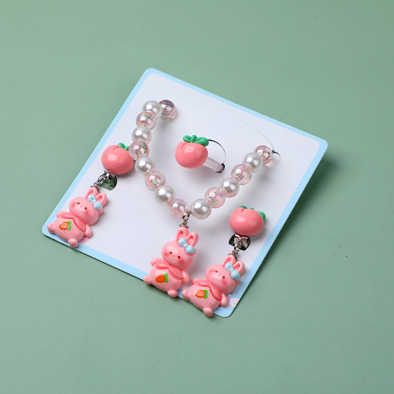 Set di accessori per bambini con coniglietto con nodo a fiocco