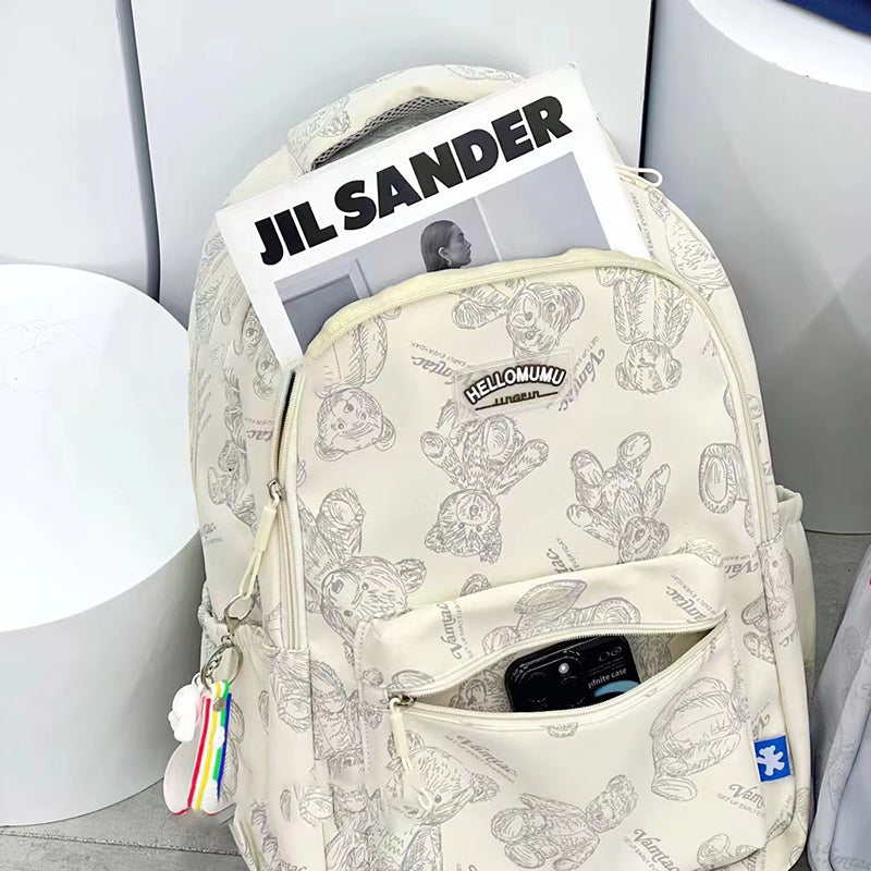 Zaino da donna con orsetto carino - beige