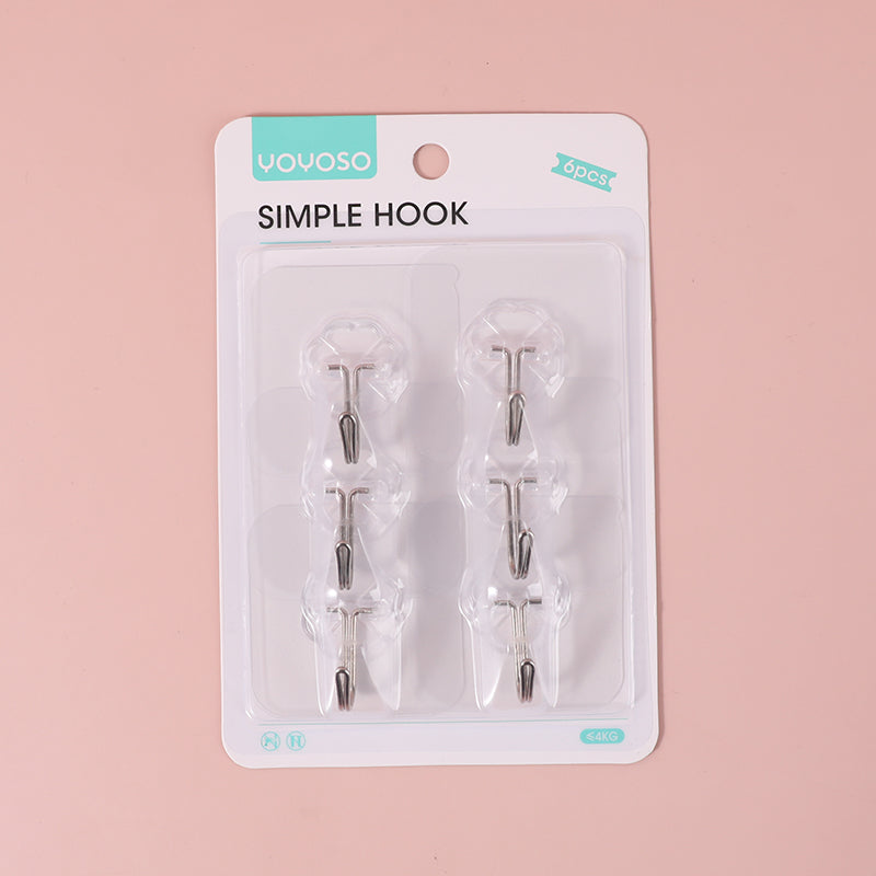 Gancio quadrato trasparente senza traccia 6 pezzi