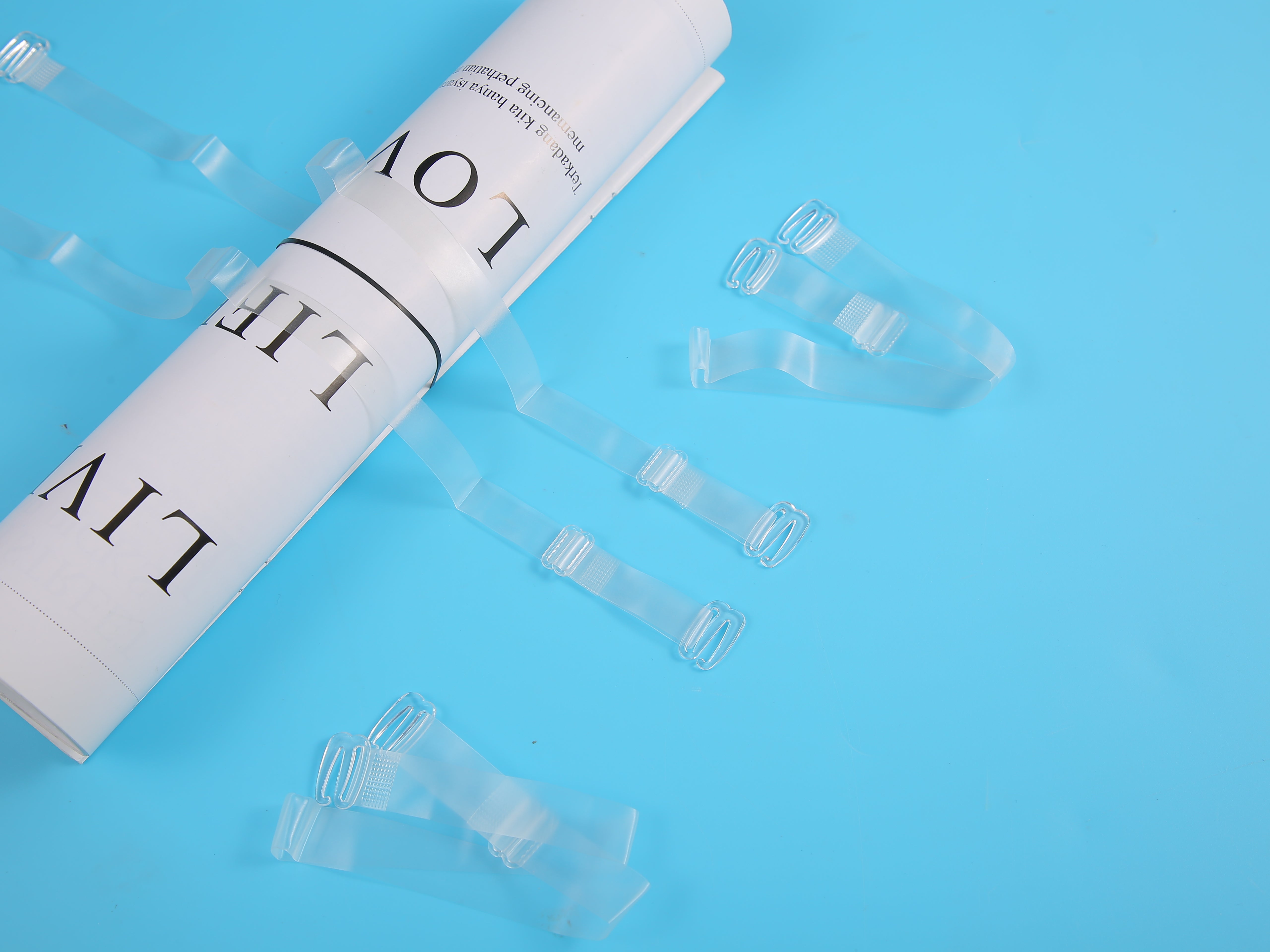 Tracolla trasparente smerigliata 1,5 cm 2 coppie