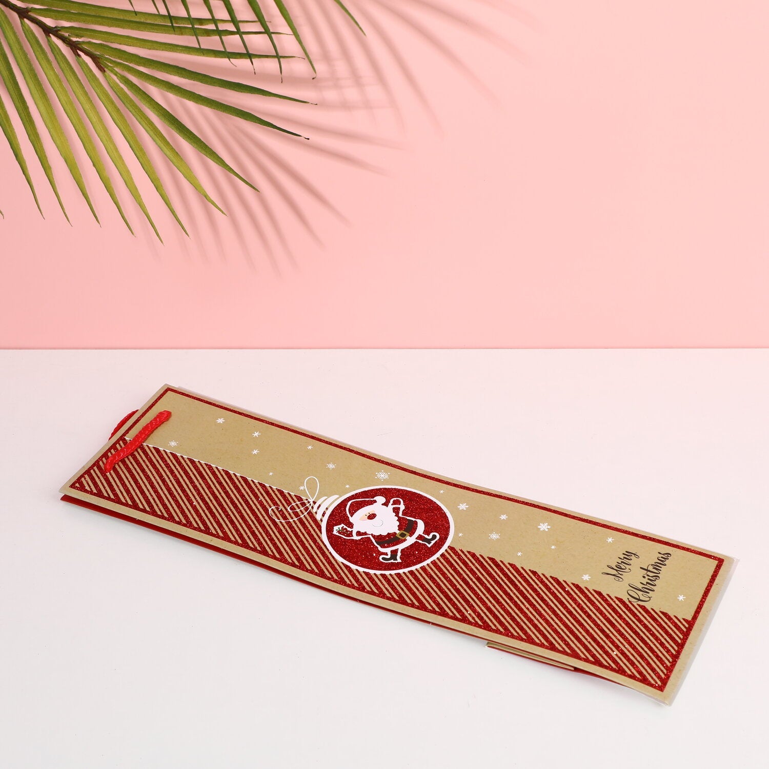 Sacchetto di vino natalizio con glitteratura