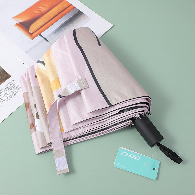 Divertente ombrellino con orso e coniglio