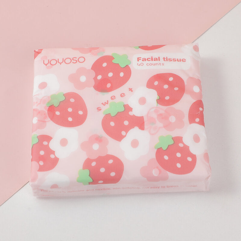 Tessuto morbido per il viso della serie Fruit: fragole e fiori