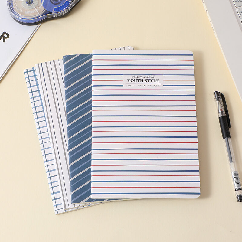 Quaderno cucito minimalista a linee orizzontali A5-32 fogli