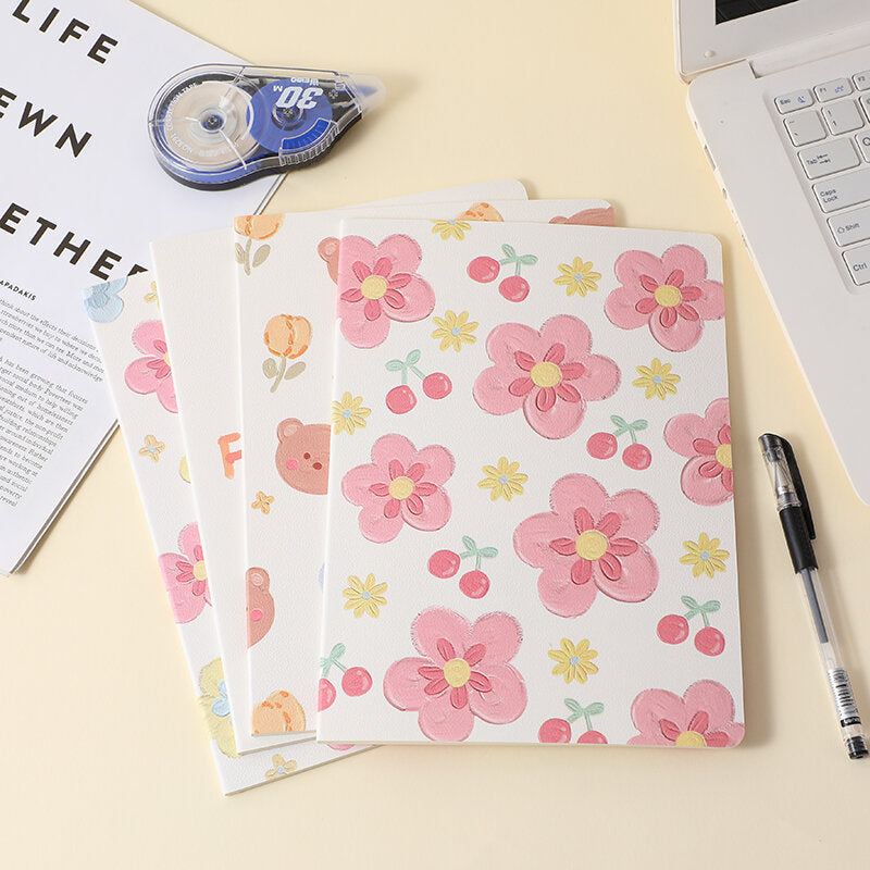 Quaderno cucito floreale a linee orizzontali B5-32 fogli