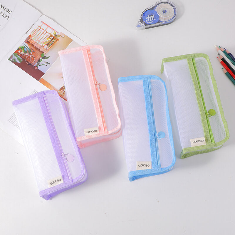 Borsa portamatite in rete arcobaleno– 1 pezzo