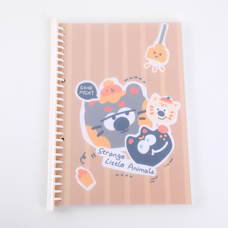 Taccuino a fogli mobili con cani e gatti B5 - pagine interne a righe orizzontali