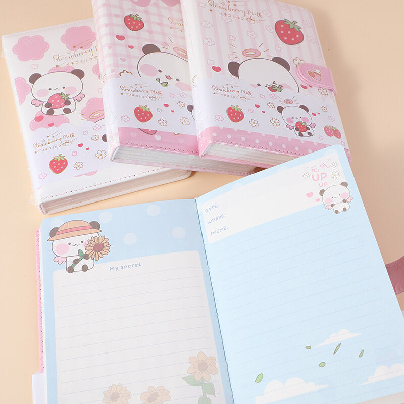 32K pagine a colori taccuino magnetico in pelle con fibbia-Carino orso angelo