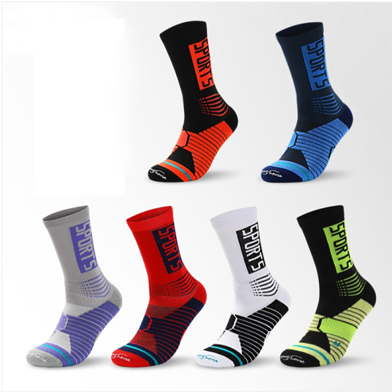 Calzini da uomo in cotone a metà polpaccio per la moda sportiva del basket