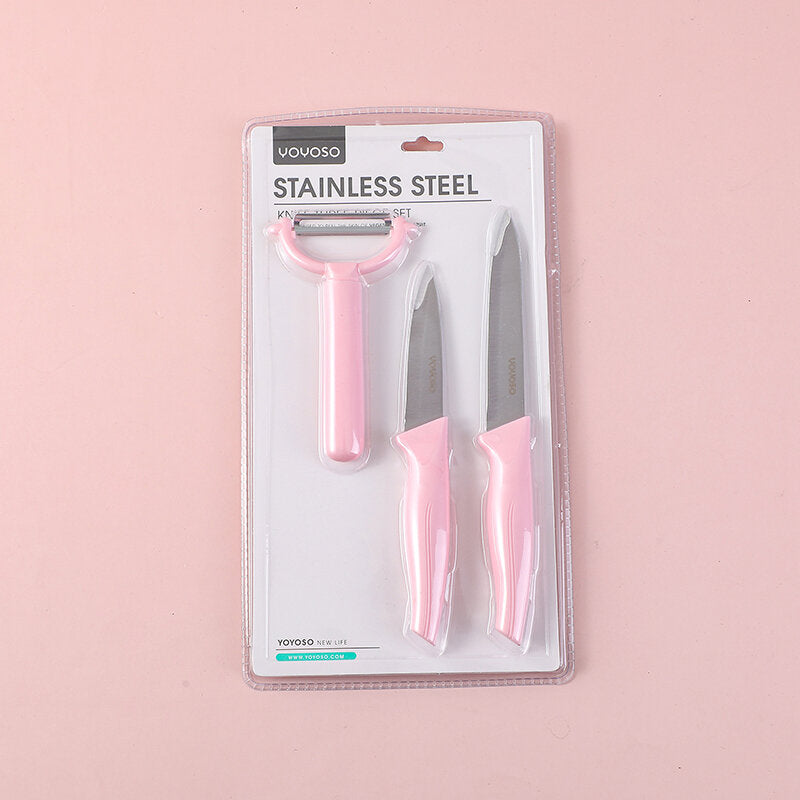 Set di tre coltelli in acciaio inox