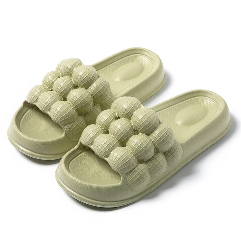 Pantofola da donna verde con motivo a bolle d'aria misura 38-39