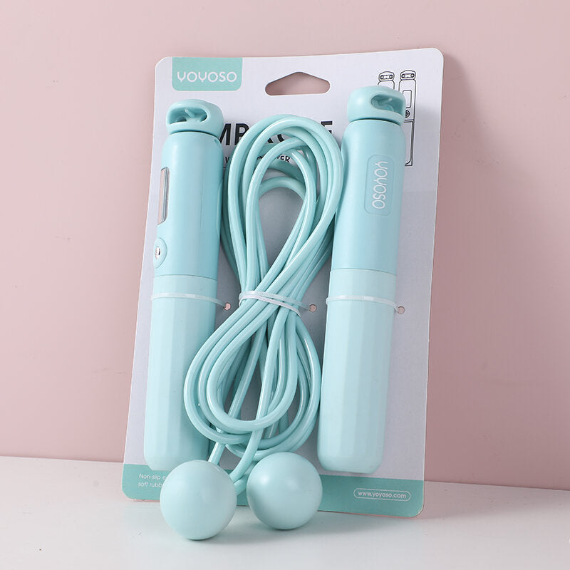 Corda di saltare elettronica per il conteggio con palline a doppio uso - blu