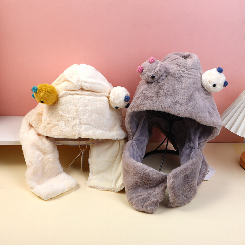 Sciarpa e cappello per bambini carini e divertenti con doppie palline